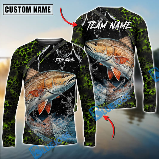 Bluejose Fishing Green Thunder Strike Custom Name & Team Name 3D Shirts (12 Breeds)