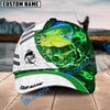 BlueJose Fishing White Green Lava Sport Personalized Name Classic 3D Cap Personalized Cap (13 Breeds)