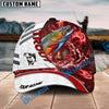 BlueJose Fishing White Red Lava Sport Personalized Name Classic 3D Cap Personalized Cap (13 Breeds)