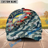 BlueJose Fishing American Flag Blue Camouflage Personalized Name Classic 3D Cap (13 Breeds)