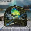 BlueJose Fishing Woodland Camouflage Water Splash Personalized Name Classic 3D Cap (13 Breeds)