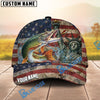 BlueJose Fishing Vintage USA Flag Statue Of Liberty Personalized Name Classic 3D Cap (13 Breeds)