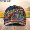 BlueJose Fishing Vintage USA Flag Statue Of Liberty Personalized Name Classic 3D Cap (13 Breeds)