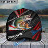 BlueJose Fishing Red White Tornado Graphic Personalized Name Classic 3D Cap (13 Breeds)