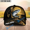 BlueJose Fishing Moonlight Gold Ocean Personalized Name Classic 3D Cap (13 Breeds)