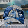 BlueJose Fishing Splash Water Fish Scale Lake View Personalized Name Classic 3D Cap (13 Breeds)