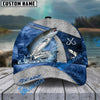 BlueJose Fishing Splash Water Fish Scale Lake View Personalized Name Classic 3D Cap (13 Breeds)