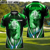 BlueJose Golf Thunder White Tiger Personalized Name, Team Name 3D Shirt (6 Colors)
