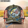 BlueJose Fishing Vintage USA Camo Design Personalized Name Classic 3D Cap (13 Breeds)