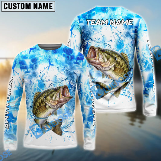 Bluejose Bass Fishing Blue Sea Catching Design Name & Team Name 3D Shirts