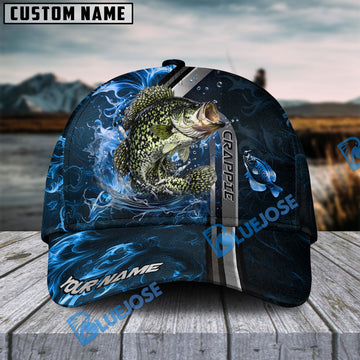 BlueJose Crappie Fishing Ocean Wave Power Personalized Cap
