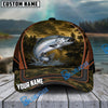 BlueJose Fishing Forest Camo Orange Trim Personalized Cap (13 Breeds)