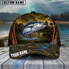 BlueJose Fishing Forest Camo Orange Trim Personalized Cap (13 Breeds)