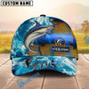 BlueJose Fishing Ocean Splash Fish Scale Personalized Cap (13 Breeds)