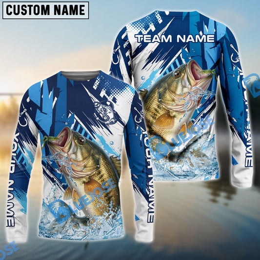 Bluejose Bass Fishing Technical Fish Scale Custom Name & Team Name 3D Shirts