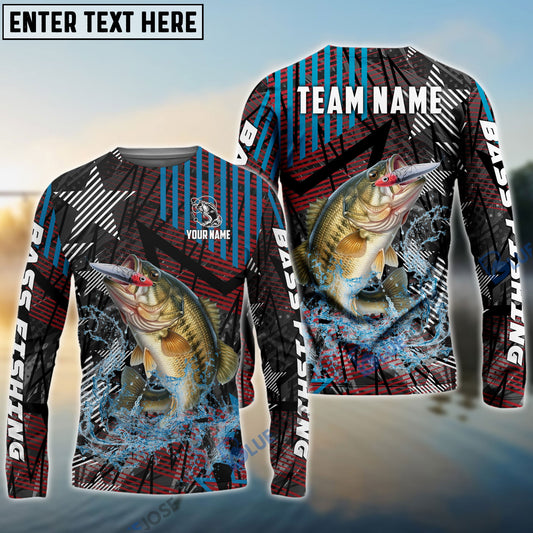 Bluejose Bass Fishing Rising Star Custom Name & Team Name 3D Shirts