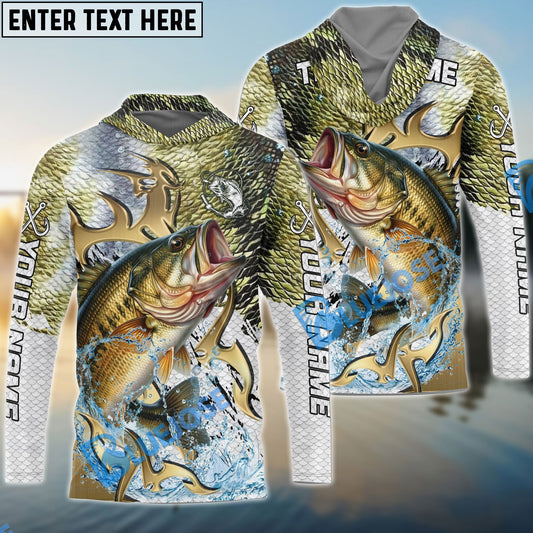 Bluejose Bass Fishing Trophy Power Splash Art Custom Name & Team Name 3D Shirts