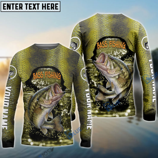 BlueJose Bass Fishing Moss Custom Long Sleeve Performance Fishing Long Sleeves