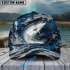 BlueJose Fishing Dark Ocean Camo Design Personalized Cap (13 Breeds)