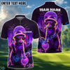 BlueJose Golf Cat Neon Style Personalized Name, Team Name 3D Shirt (4 Colors)