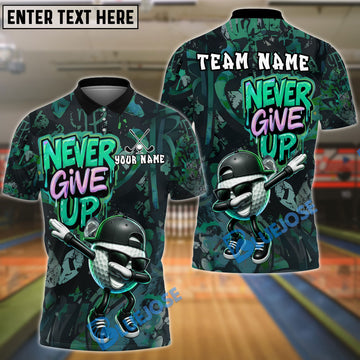 BlueJose Golf Graffiti Never Give Up Dab Personalized Name, Team Name 3D Shirt (4 Colors)