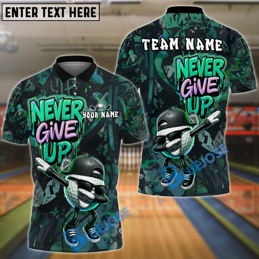 BlueJose Golf Graffiti Never Give Up Dab Personalized Name, Team Name 3D Shirt (4 Colors)