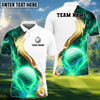 BlueJose Golf White Golden Lightning Personalized Name, Team Name 3D Shirt (4 Colors)