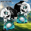 BlueJose Golf Punished Skull Flame Personalized Name, Team Name 3D Shirt (4 Colors)