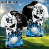 BlueJose Golf Punished Skull Flame Personalized Name, Team Name 3D Shirt (4 Colors)