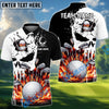 BlueJose Golf Punished Skull Flame Personalized Name, Team Name 3D Shirt (4 Colors)