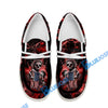 BlueJose Billiards Ball 8 Fire Skull US Flag Red White Canvas Loafer Shoes