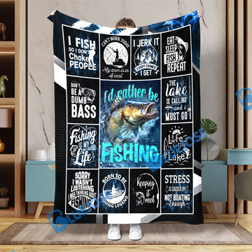 BlueJose Bass Fishing Lovers Rather Be Blanket