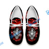 BlueJose Billiards Ball 8 Deadly Thunder Skull 2 White Canvas Loafer Shoes (3 Colors)