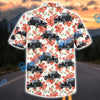 Bluejose Personalized Hot Rod Classic Car Red Floral Hawaiian Shirt