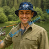 BlueJose Blue Marlin Camouflage Custom Name Bucket Hat