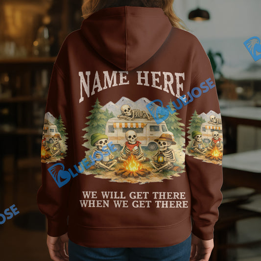 BlueJose Personalized Skeleton Road Trip Camping Hoodie