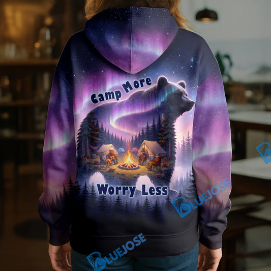 BlueJose Personalized Camp More Worry Less Camping Hoodie