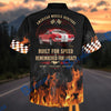 BlueJose Custom Photo Personalized Car "American Muscle Heritage" Flames Mustang Hawaiian Shirt