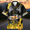 BlueJose Custom Photo Personalized Car "American Muscle Heritage" Flames Mustang Hawaiian Shirt
