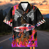 BlueJose Custom Photo Personalized Car "American Muscle Heritage" Flames Mustang Hawaiian Shirt
