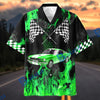 BlueJose Custom Photo Personalized Car "American Muscle Heritage" Flames Mustang Hawaiian Shirt