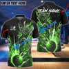 BlueJose Bowling And Pins Burning Oni Samurai Customized Name 3D Shirt (6 Colors)
