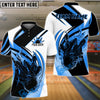 BlueJose Bowling And Pins Royal Black Flame Multicolor Options Personalized Name Shirt (4 Colors)