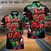 BlueJose Bowling And Pins Bear Scary Teddy Graffiti Style Don't Fugg Customized Name, Team Name 3D Shirt (4 Colors)