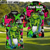 BlueJose Graffiti Frog Golf Polo Personalized Name, Team Name 3D Shirt (4 Colors)