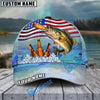BlueJose Fishing American Flag Beer Personalized Cap (Bass, Walleye, Trout, Catfish, Crappie, Striped Bass, Salmon, Pike, Tuna, Marlin, Mahi-mahi)