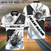 BlueJose Bowling And Pins Smoke Pattern Customized Name 3D Shirt (4 Colors)