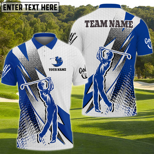 BlueJose Golf Lightning Strike Polo Shirt Customized Name, Team Name 3D Shirts (4 Colors)