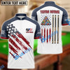 BlueJose Billiards US Flag Champion Pattern Personalized Name, Team Name Unisex Shirt