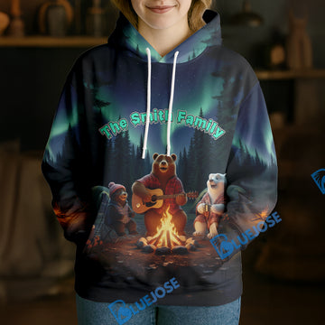 BlueJose Personalized Family That Camps Together Stays Together Bear Family Hoodie